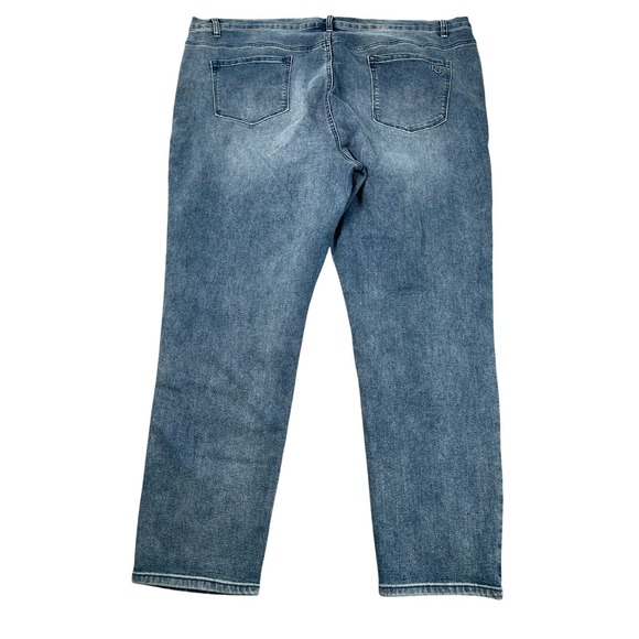 DG2 Diane Gilman Jeans Women 24WT Plus Floral Detail Cropped Slim Leg 30" Inseam - Picture 2 of 13